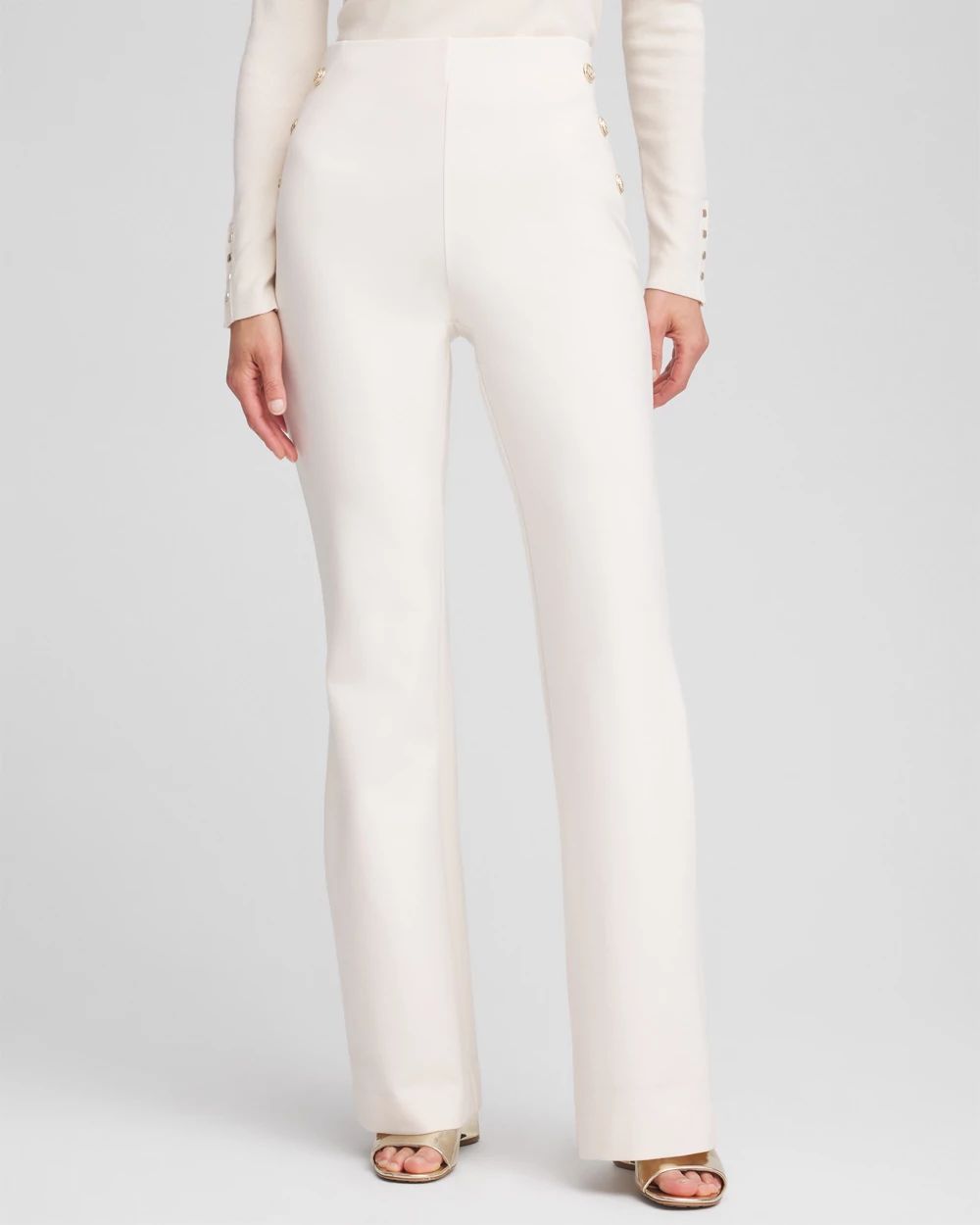 Juliet Ponte Button Detail Flare Pants | Chico's